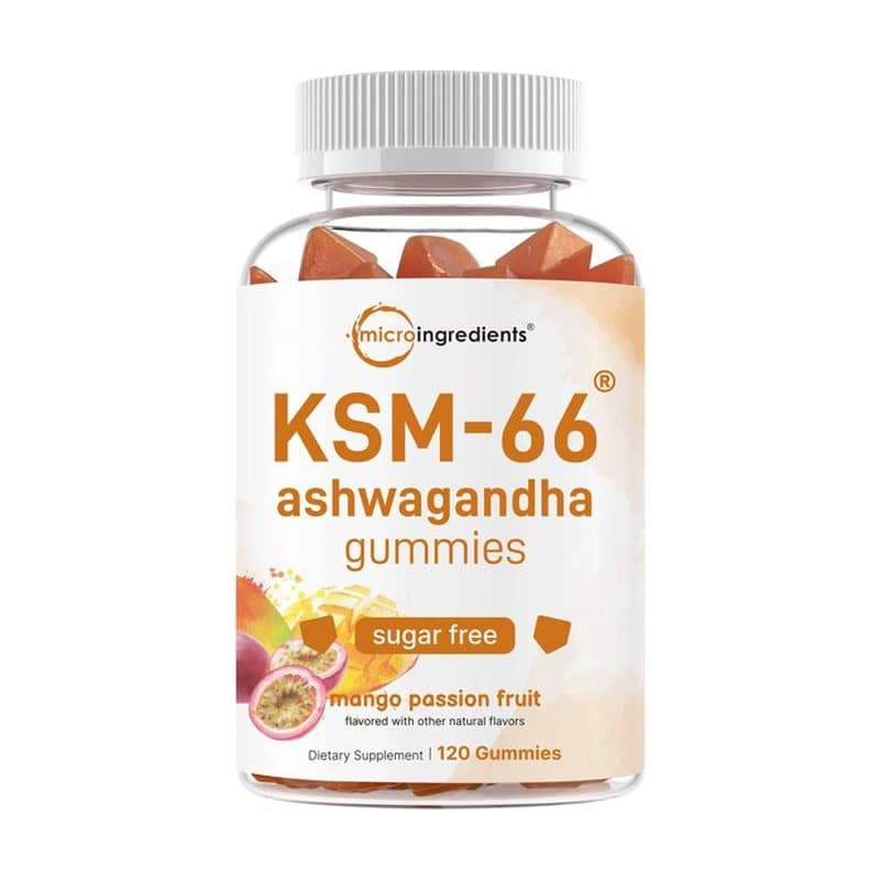 Micro Ingredients KSM-66 Ashwagandha Gummies 300mg, 120 Count