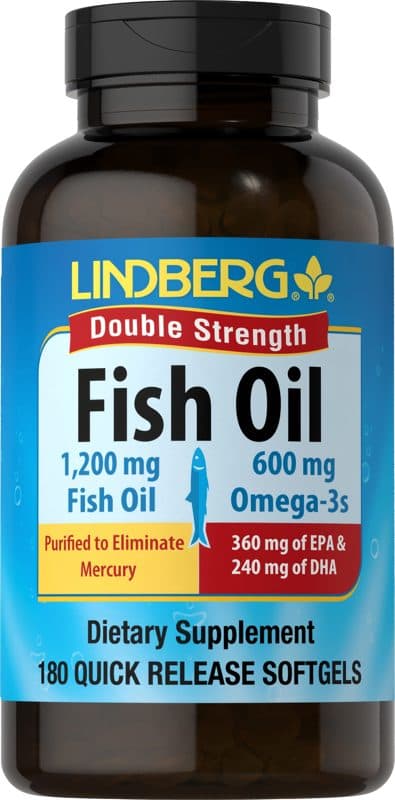 Piping Rock Omega-3 Fish Oil (Double Strength), 1200 mg, 180 Softgels
