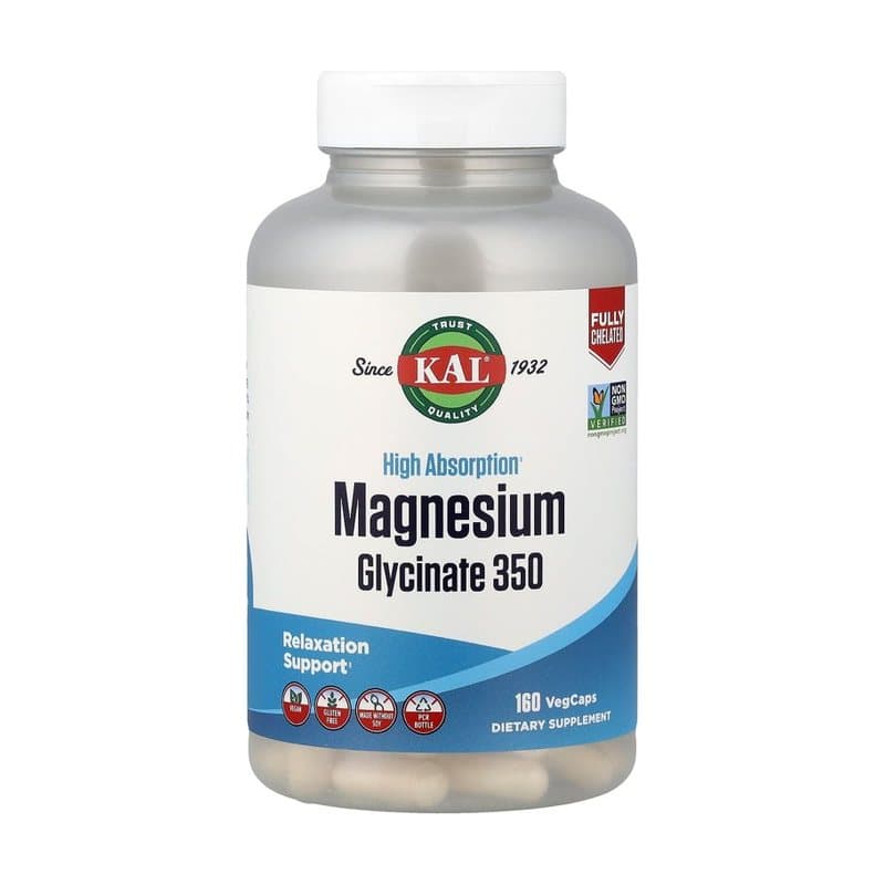KAL KAL, High Absorption Magnesium Glycinate 350, 160 VegCaps