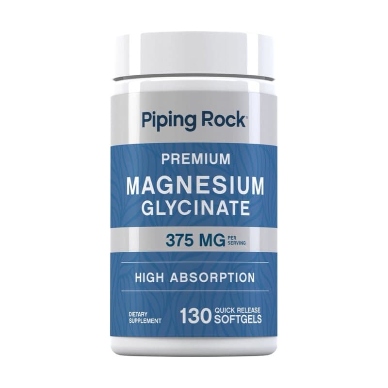 Piping Rock Magnesium Glycinate, 375 mg (per serving), 130 Quick Release Softgels