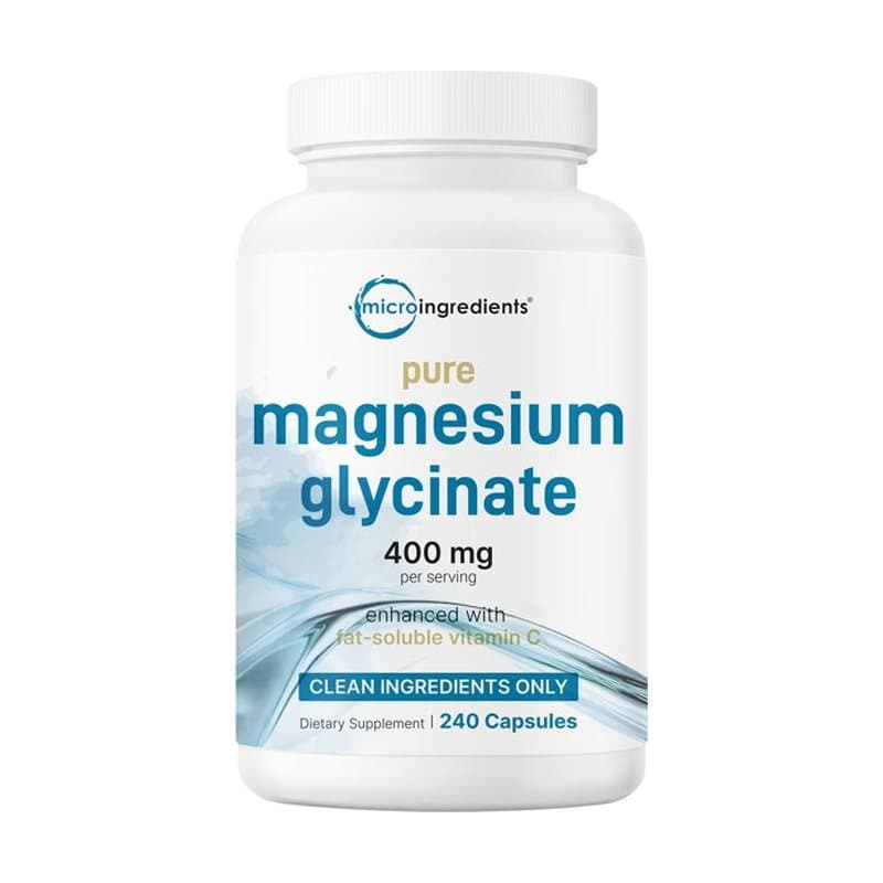 Micro Ingredients Pure Magnesium Glycinate 400mg Per Serving, 240 Capsules