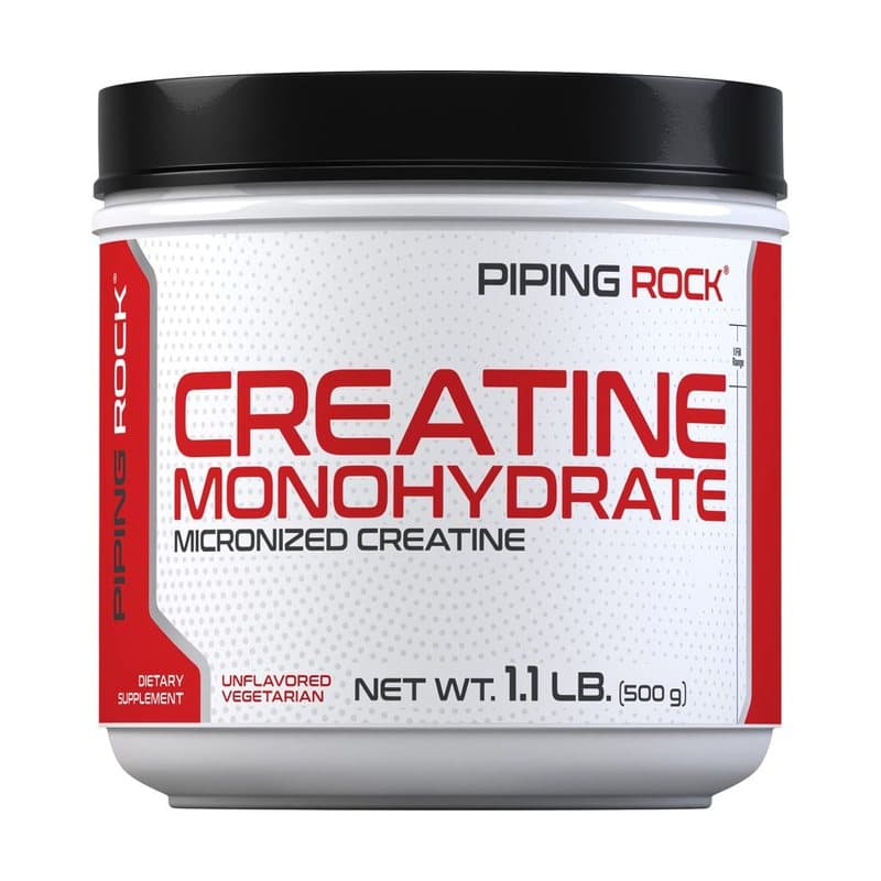 Piping Rock Creatine Monohydrate Micronized Powder, 5000 mg, 1.1 lb (500 g) Bottle