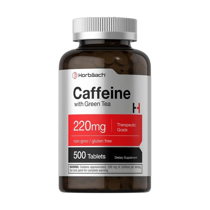 Horbäach Caffeine Pills 220mg with Green Tea | 500 Tablets