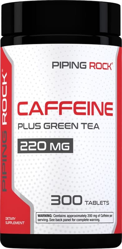 Piping Rock Caffeine Plus Green Tea, 220 mg, 300 Tablets