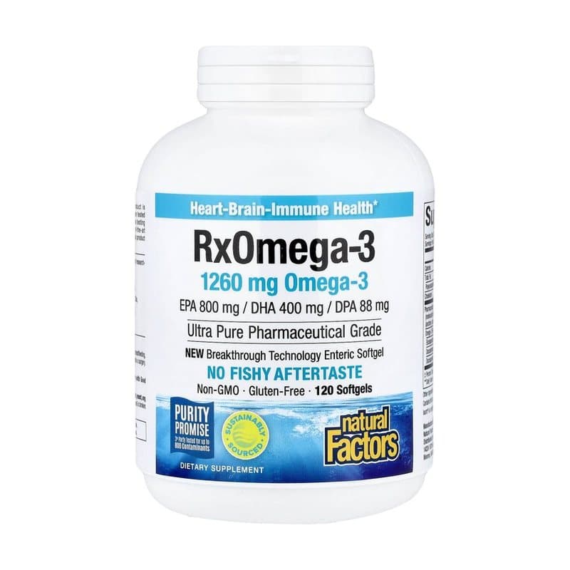 Natural Factors Natural Factors, Rx Omega-3, 120 Softgels (630 mg per Softgel)
