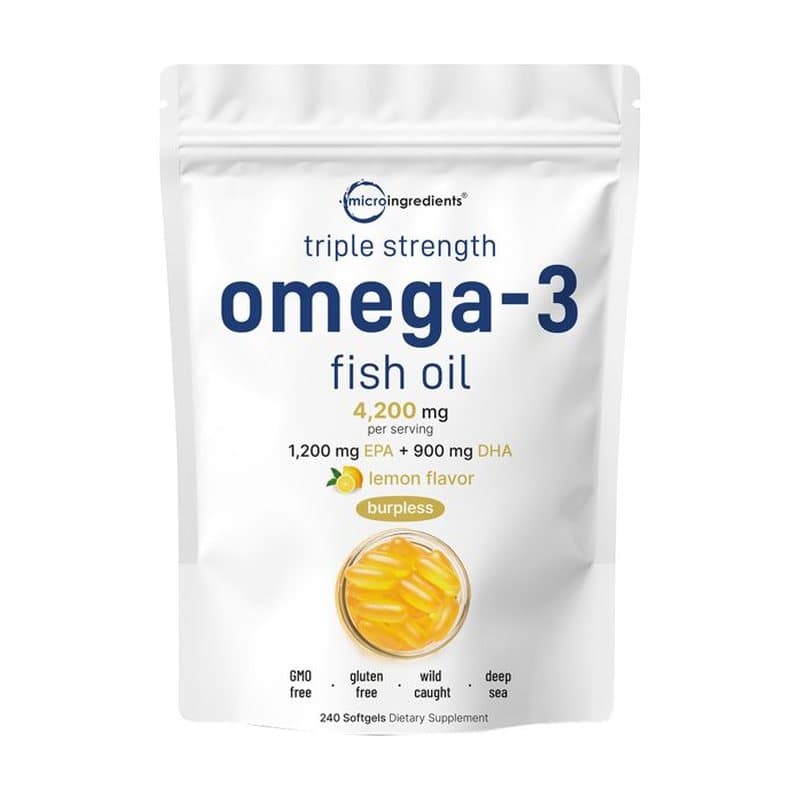 Micro Ingredients Triple Strength Omega 3 Fish Oil Supplements 4200mg Per Serving