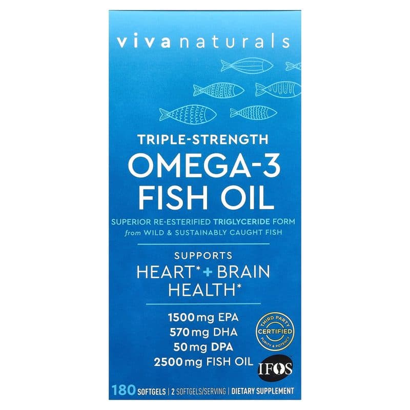 Viva Naturals Omega-3 Fish Oil, 180 softgels