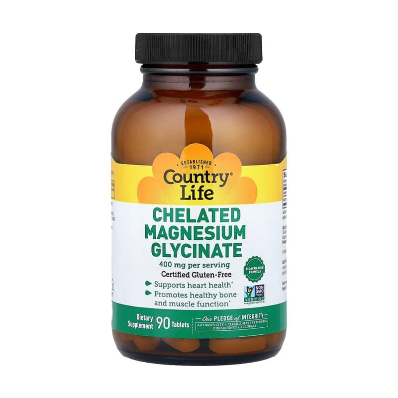 Country Life Country Life, Chelated Magnesium Glycinate, 90 Tablets (133 mg per Tablet)