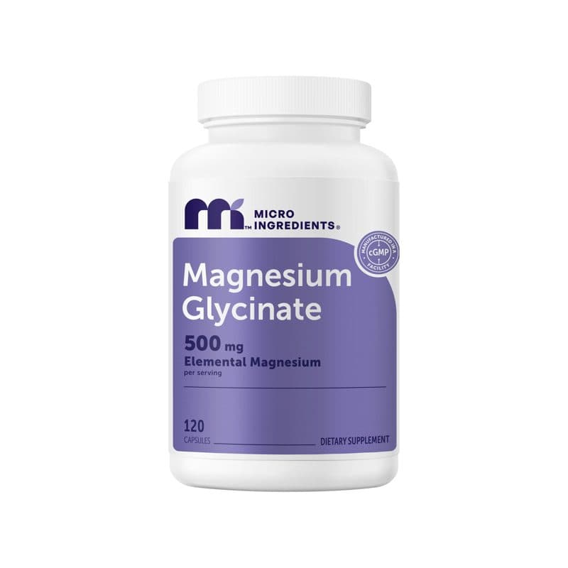 Micro Ingredients Magnesium Glycinate 500 mg Per Serving, 120 Capsules
