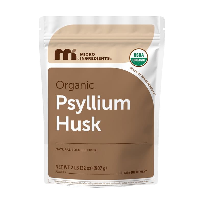 Micro Ingredients Organic Psyllium Husk Powder, 2 Pounds (32oz) - Unflavored