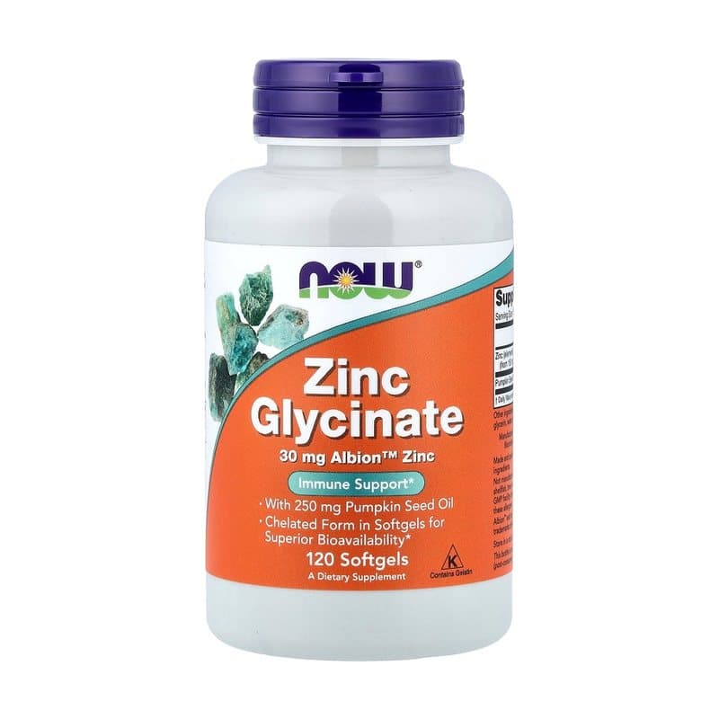 NOW Foods NOW Foods, Zinc Glycinate, 120 Softgels